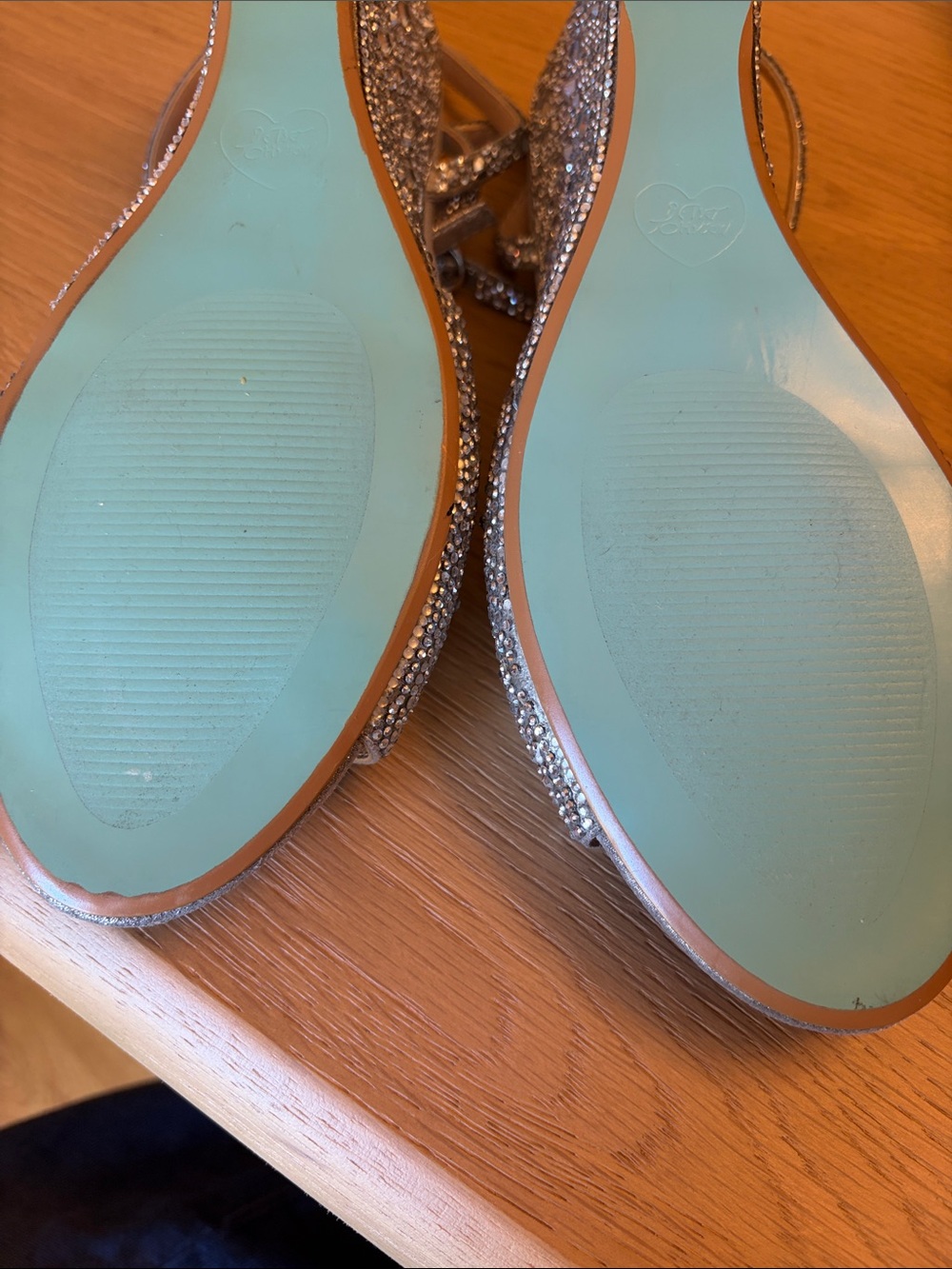 Betsey Johnson Embellished Silver Wedge Sandals - Picture 5 of 7